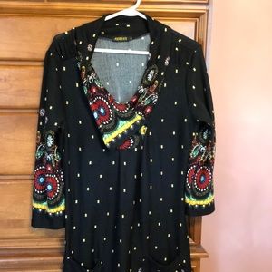 Worn once Artsy casual dress with bright pattern